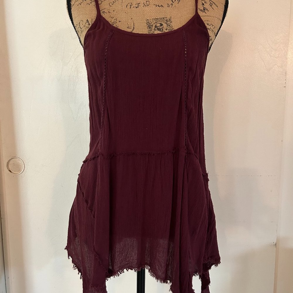 Melrose and Market Dark Cherry Red Tunic Tank Size M